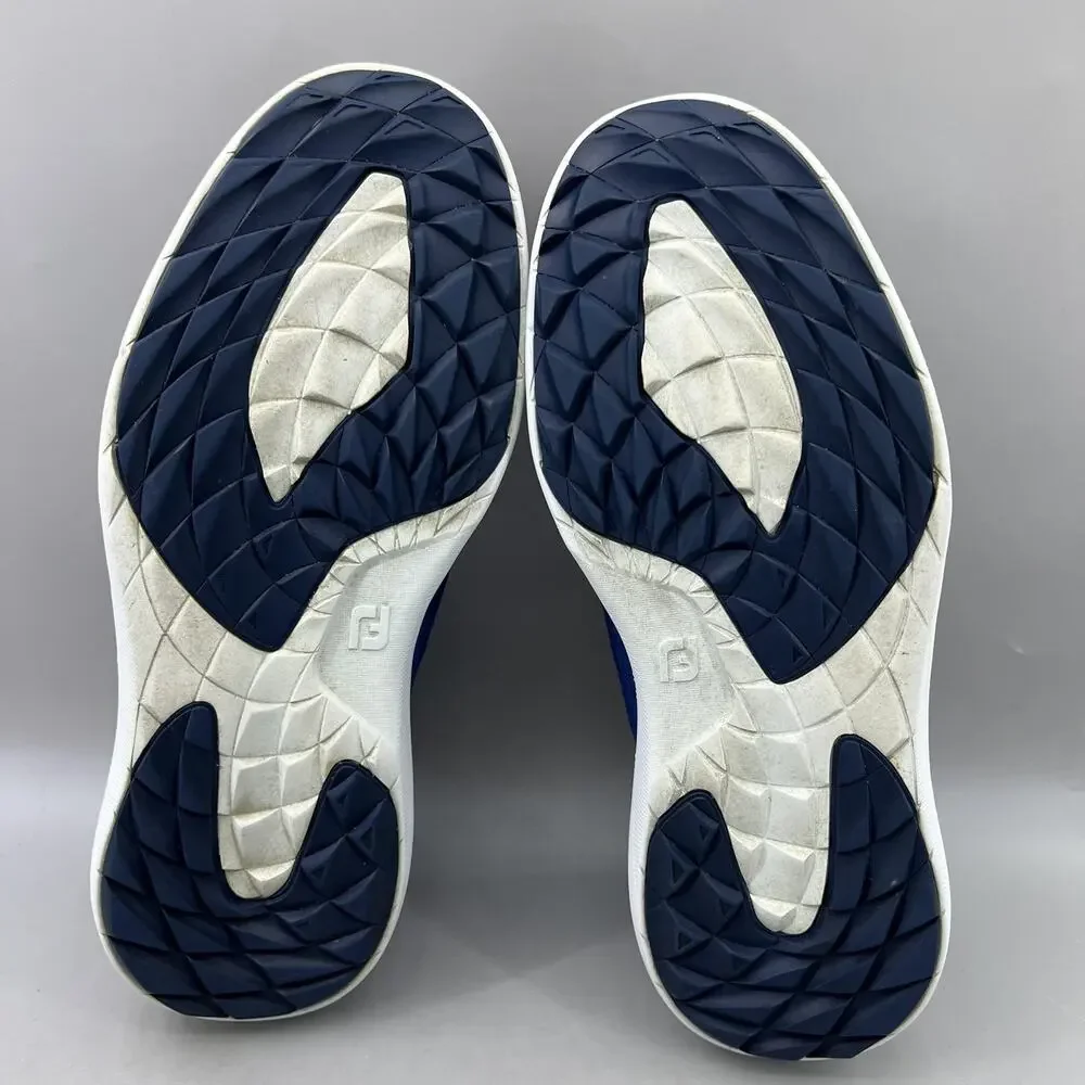 FootJoy Flex XP Spikeless Golf Shoes Men Size 10.5 M Blue Knit Comfort Sneakers
